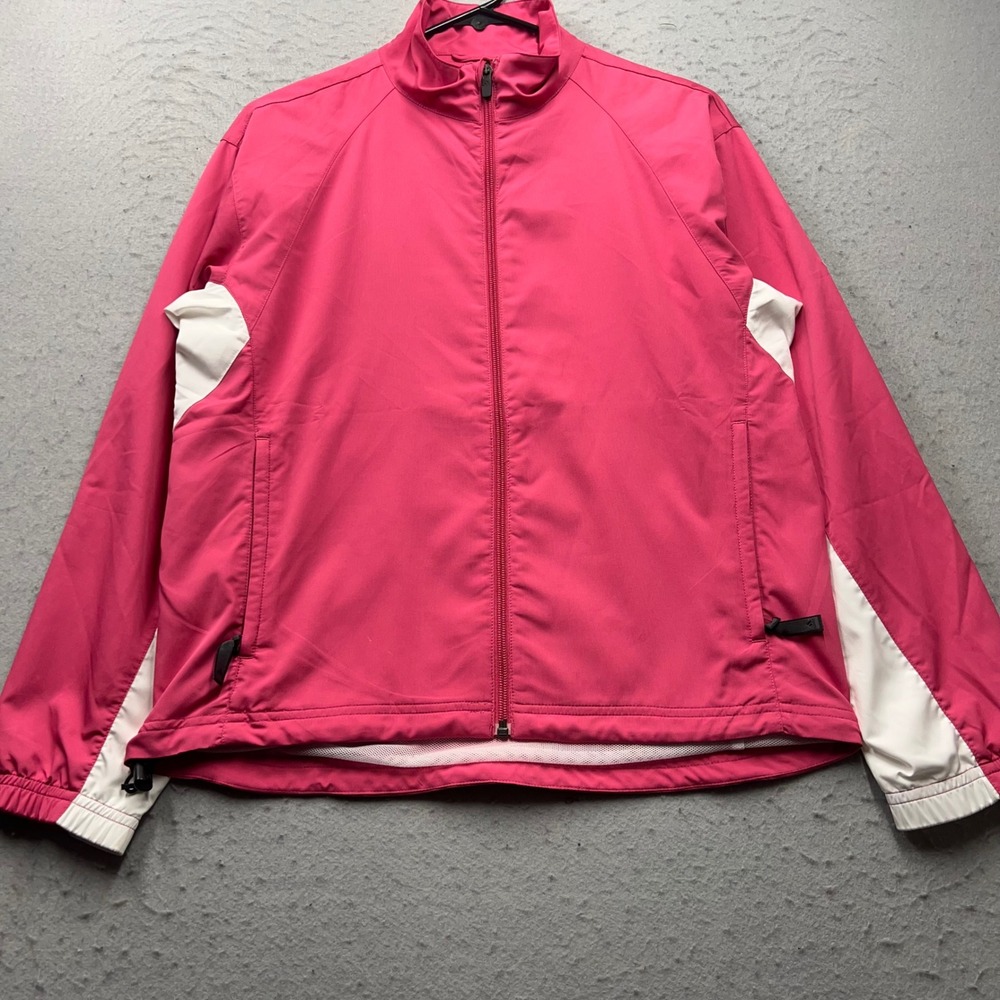 Adidas ClimaProof‎ Wind Jacket Womens Small Pink Full Zip Mesh Lined Athletic